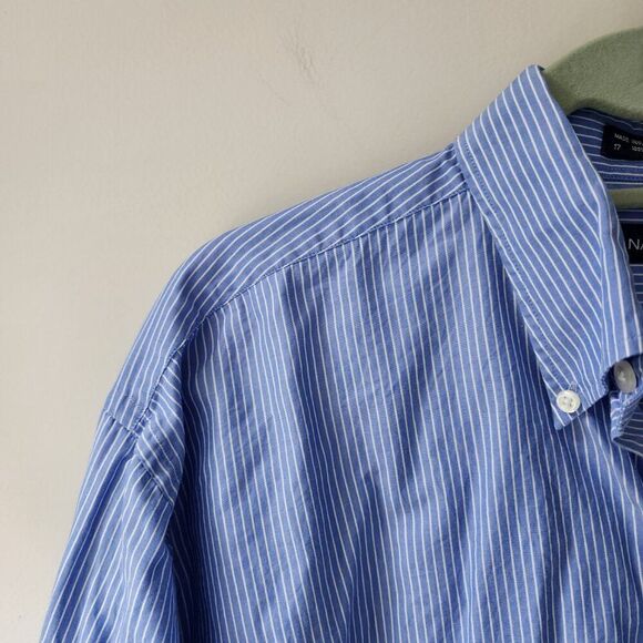 NAUTICA Men's Dress Shirt | Long Sleeve Button Down | 100% Cotton | 17" Neck - Picture 2 of 6